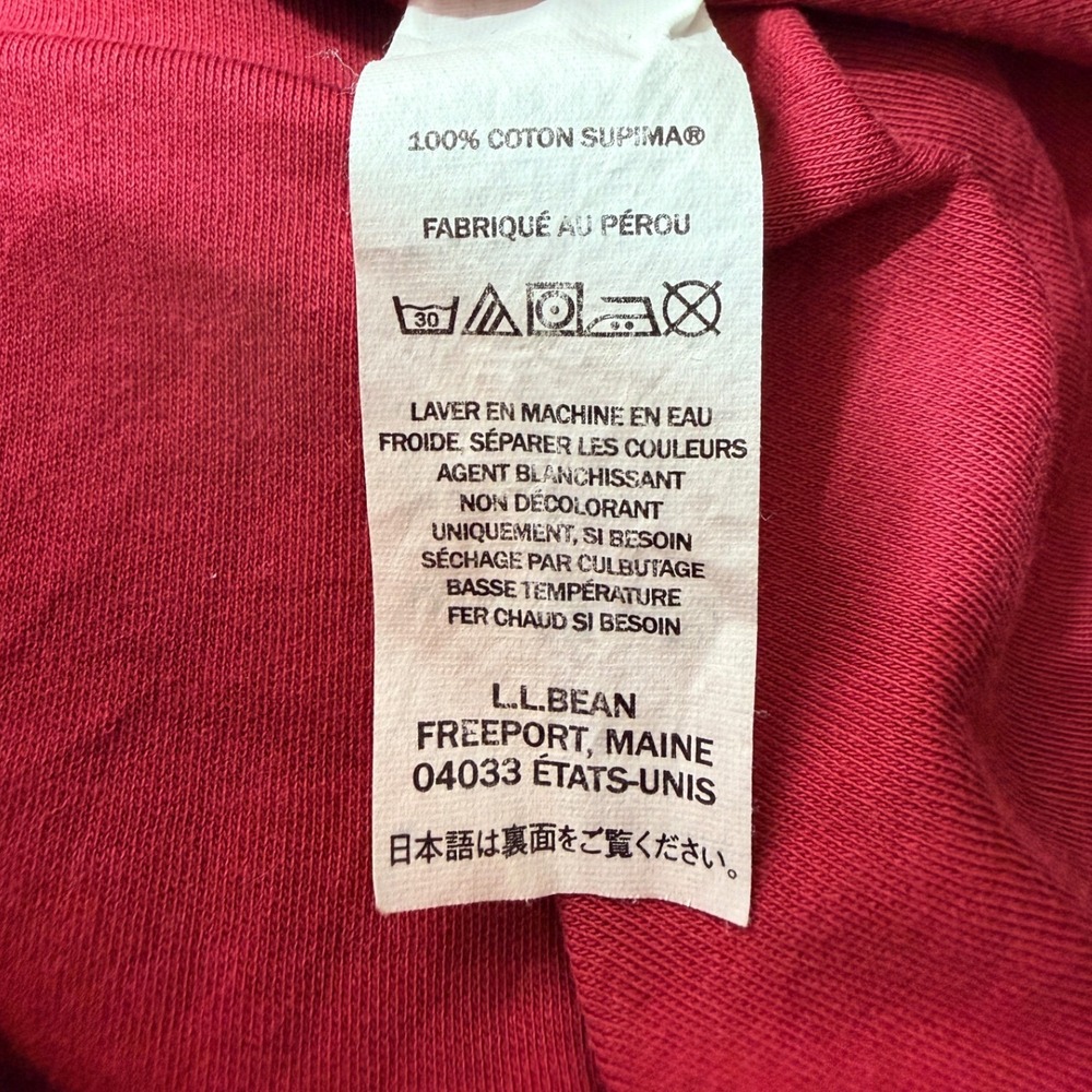 LL Bean Long Sleeve Top Womens Small Petite Maroon Round Neck Supima Cotton Tee - Picture 4 of 7